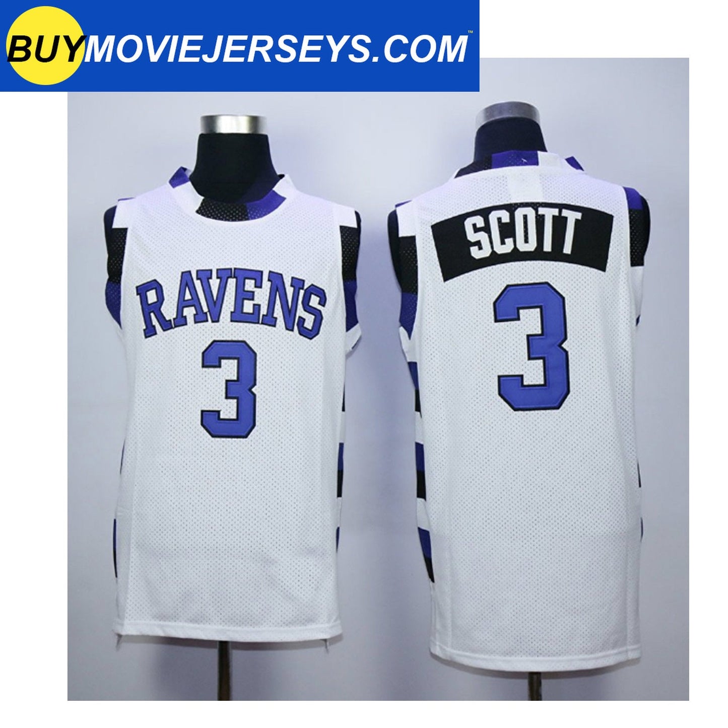 Lucas Scott #3 One Tree Hill Ravens Throwback Basketball Movie Jersey