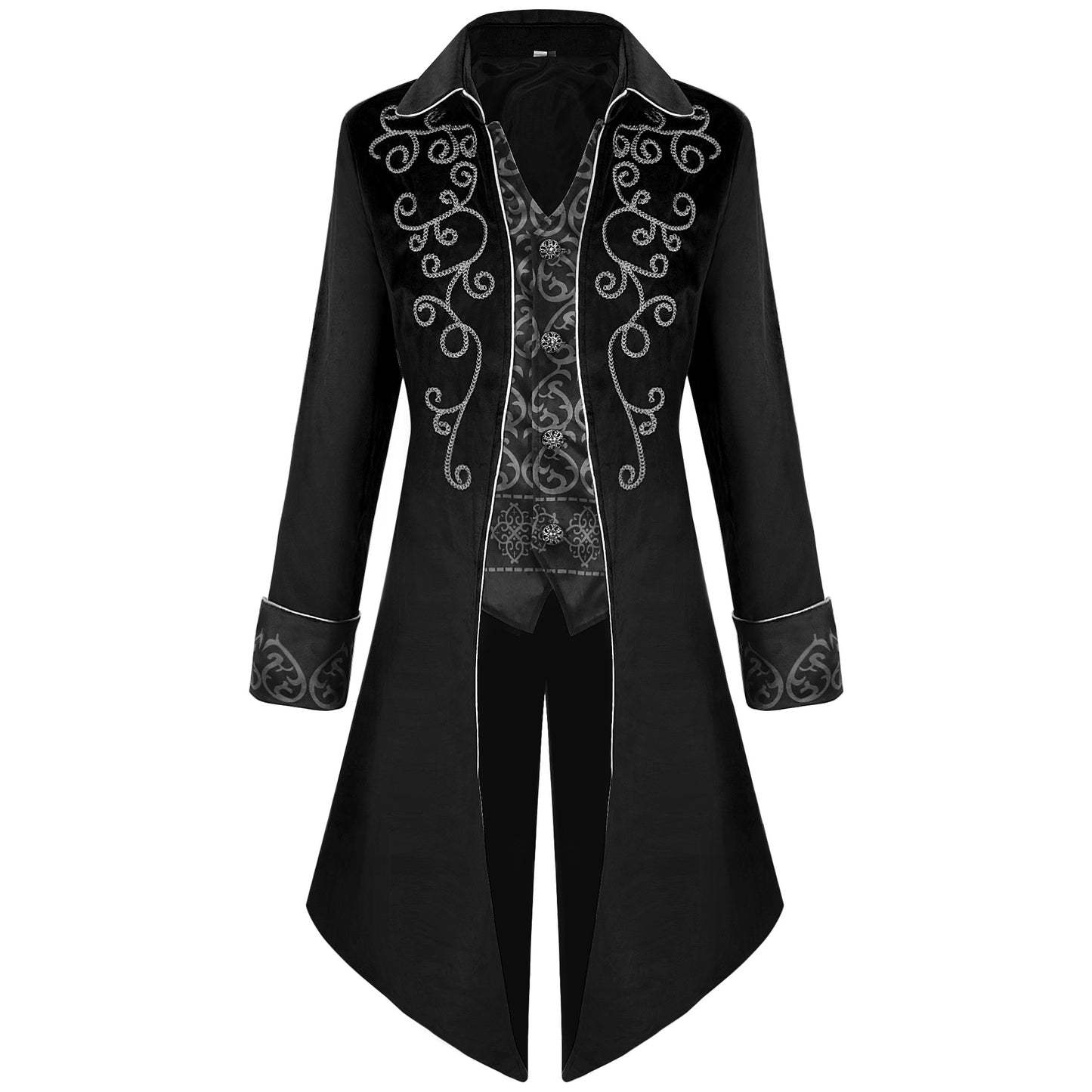 Men's Victorian Jacket Medieval Steampunk Tailcoat Gothic Coat Halloween Costume