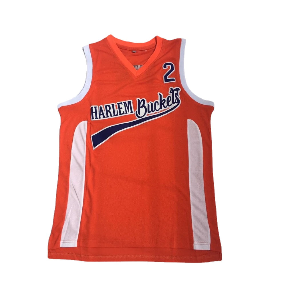 Kyrie Irving #2 Uncle Drew Harlem Buckets Basketball Jersey -Orange Embroidered