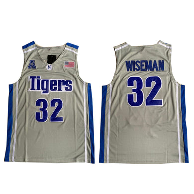 Customize Memphis Tigers #32 James Wiseman Men's Basketball Gray Jersey