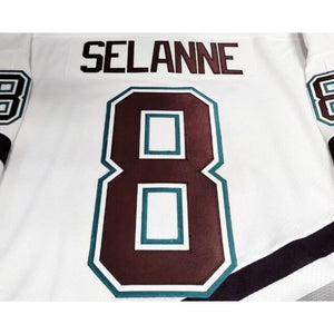 The Mighty Ducks Movie Hockey Jersey #8 Selanne White Color