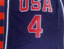 Load image into Gallery viewer, Customize Allen Iverson #4 Team USA Basketball Jersey Navy Blue