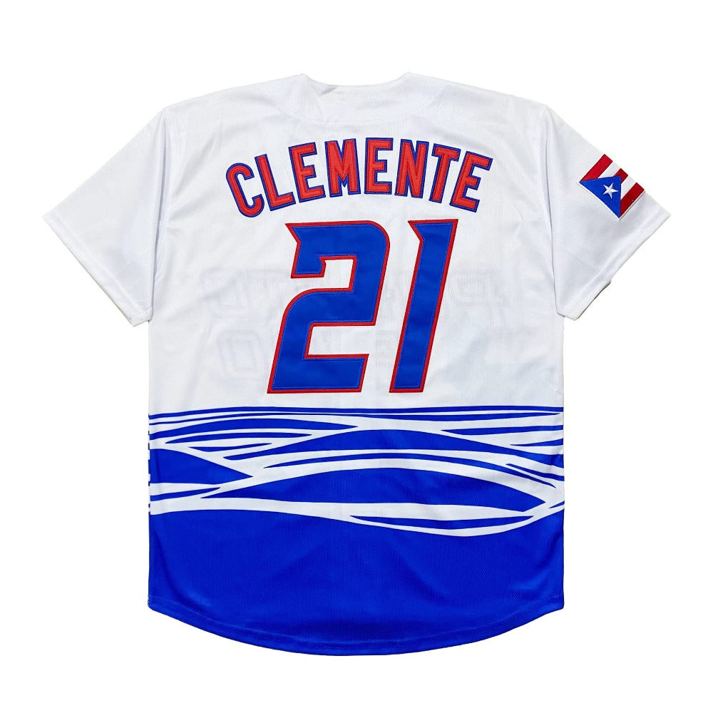 Men's #21 PUERTO Clemente Embroidered Baseball Shirt Embroidered Baseball Jersey