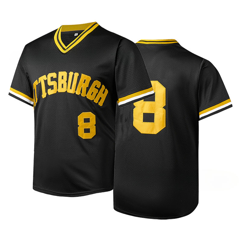 Men's Pittsburgh  #21 #8 Baseball Jersey Mesh Shirts: Sports Match Edition