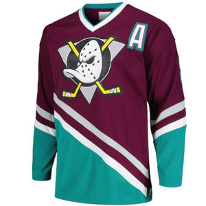 The Mighty Ducks Movie Hockey Jersey #8 Selanne Purple Color