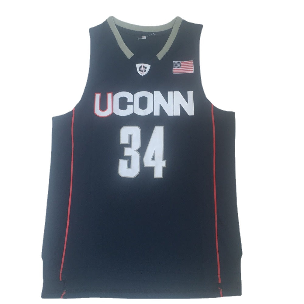 Retro Huskies #34 Allen NCAA College Basketball Jersey