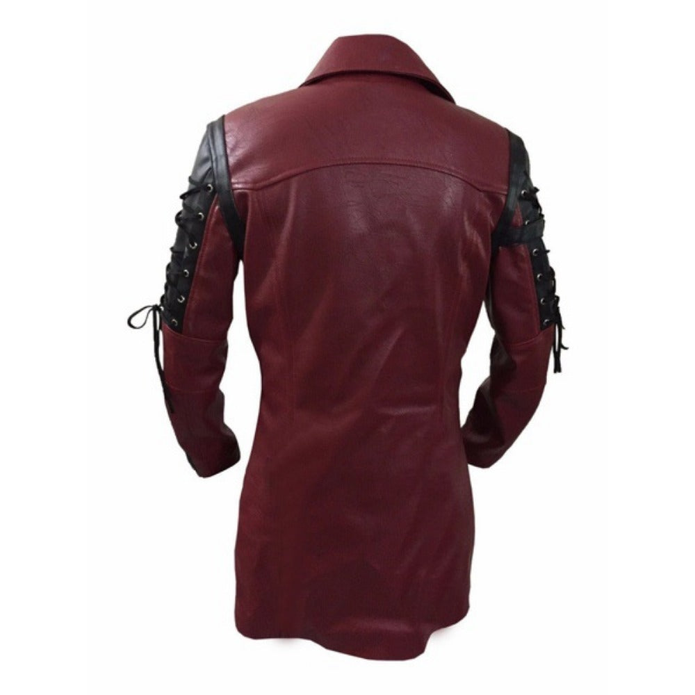 Men's Biker Faux Leather Jacket - Punk Rock Style Motorcycle Outerwear