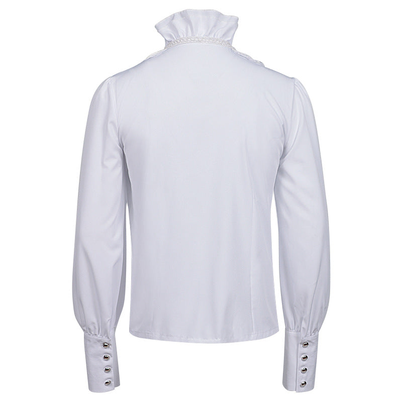 Men's Ruffled Shirt: Steampunk Victorian Fashion for Medieval and Victorian-inspired Ensembles Exquisite lace