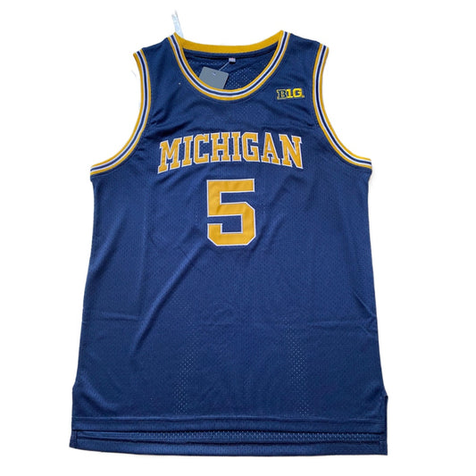 Jalen Rose #5 Michigan Basketball Jersey College  Jerseys Dark Blue