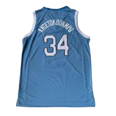 Giannis Antetokounmpo #34 Hellas Basketball Jersey- Blue Embroidered