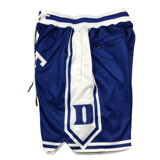 Classic D College Shorts Sports Pants with Zip Pockets Blue Color
