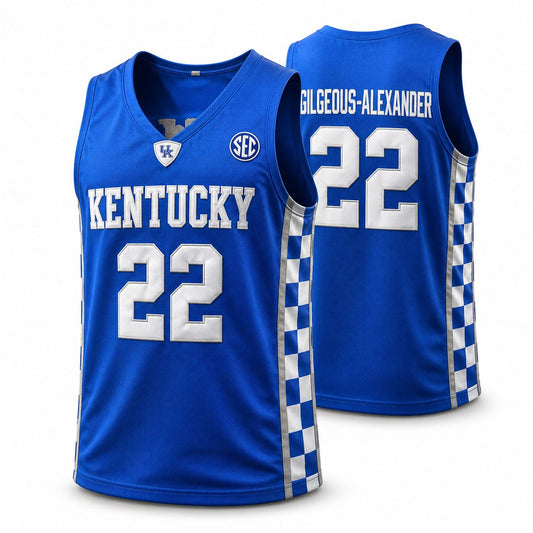 Shai Gilgeous-Alexander #22 Kentucky Basketball Jersey Blue/White