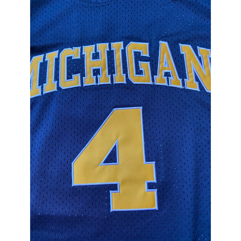 Chris Webber #4 Michigan Basketball Jersey College  Dark Blue