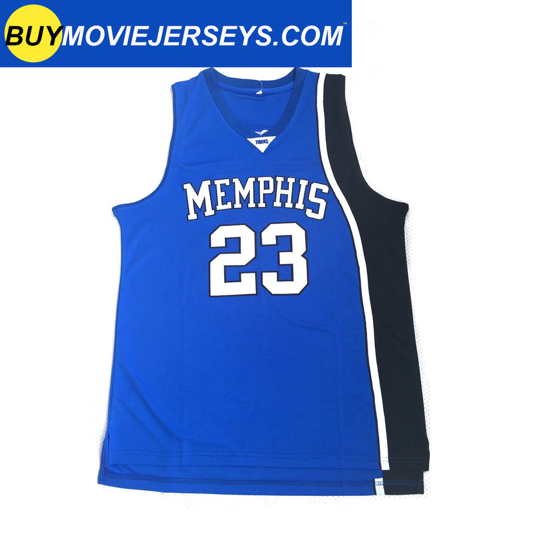 Derrick Rose Memphis Tigers #23 College Basketball Mens Jersey White/Blue