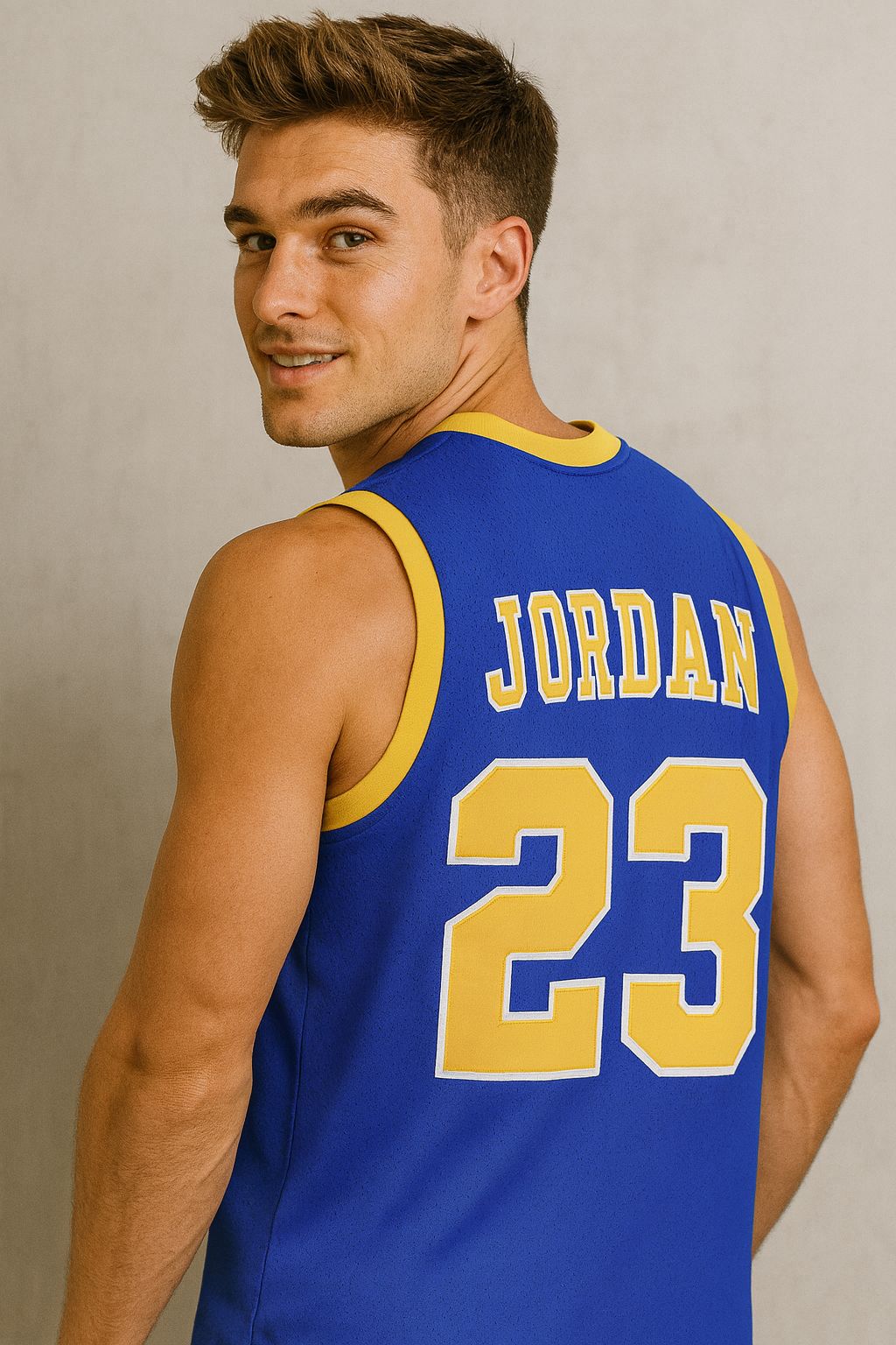 Laney High School Blue #23 Jordan Throwback Basketball Jersey Blue