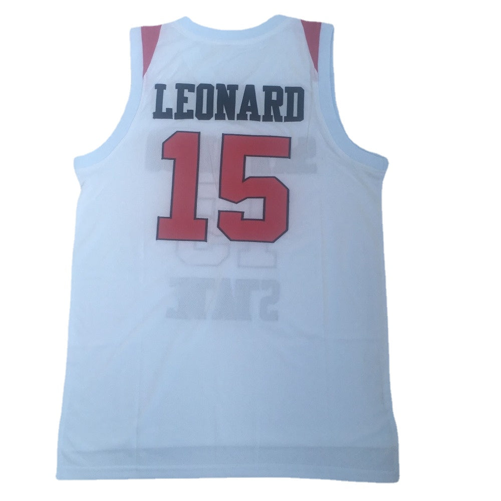 Kawhi Leonard #15 San Diego State University Basketball Jersey White Color