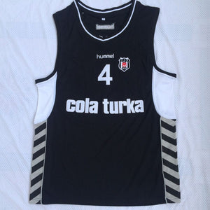 Turkish League Iverson #4 Black Embroidered Basketball Jersey