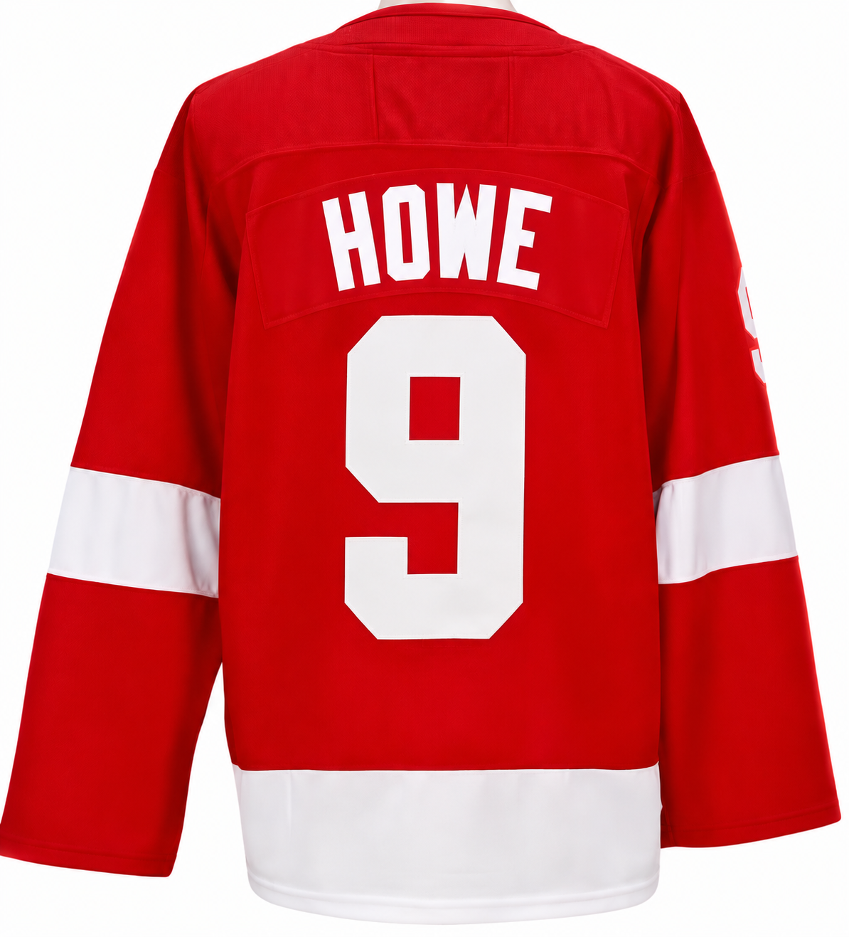 Custom Howe #9 Hockey Jersey – Red/White, Name & Number