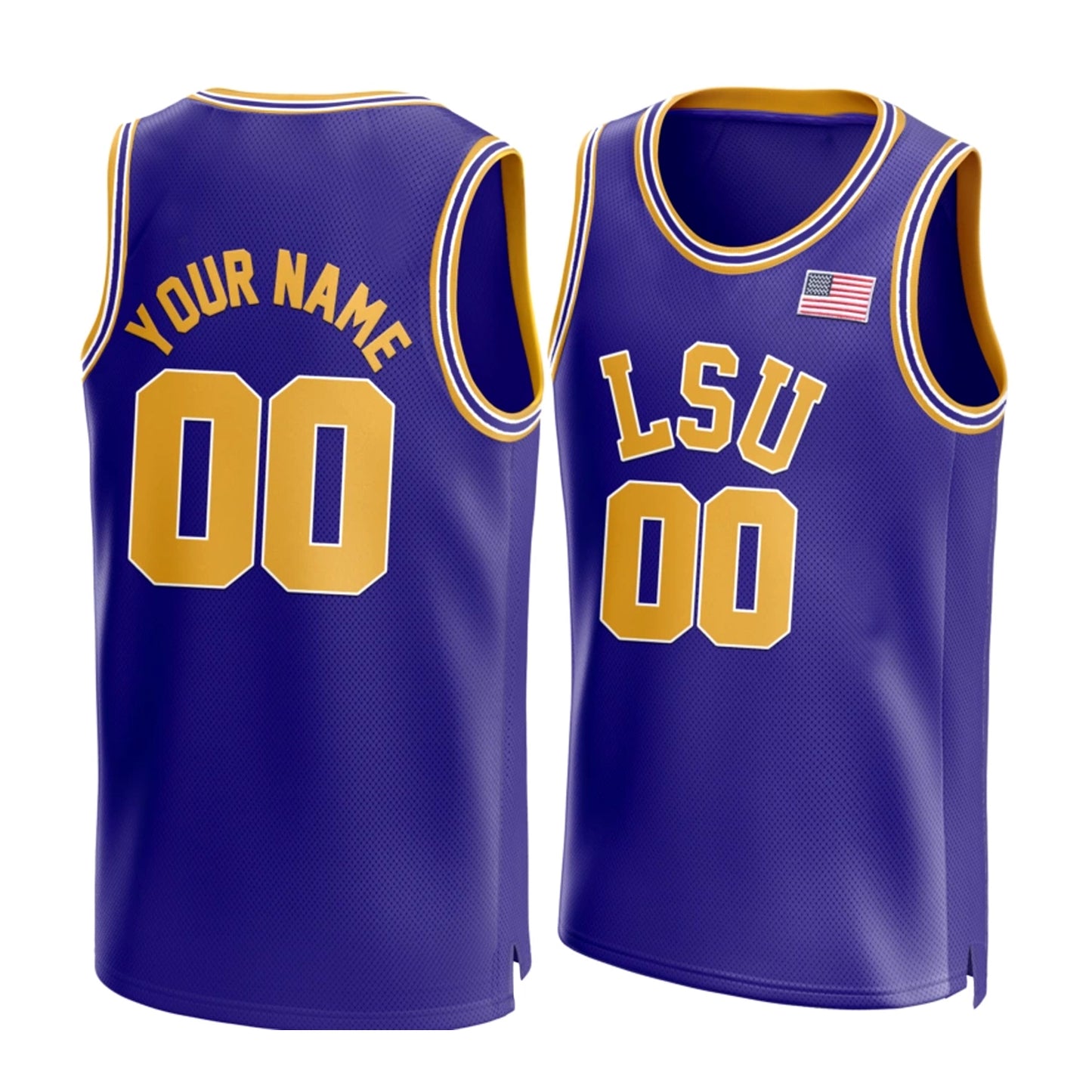 Custom Embroidered Retro LSU College Basketball Jersey Your Name Your Number Purple