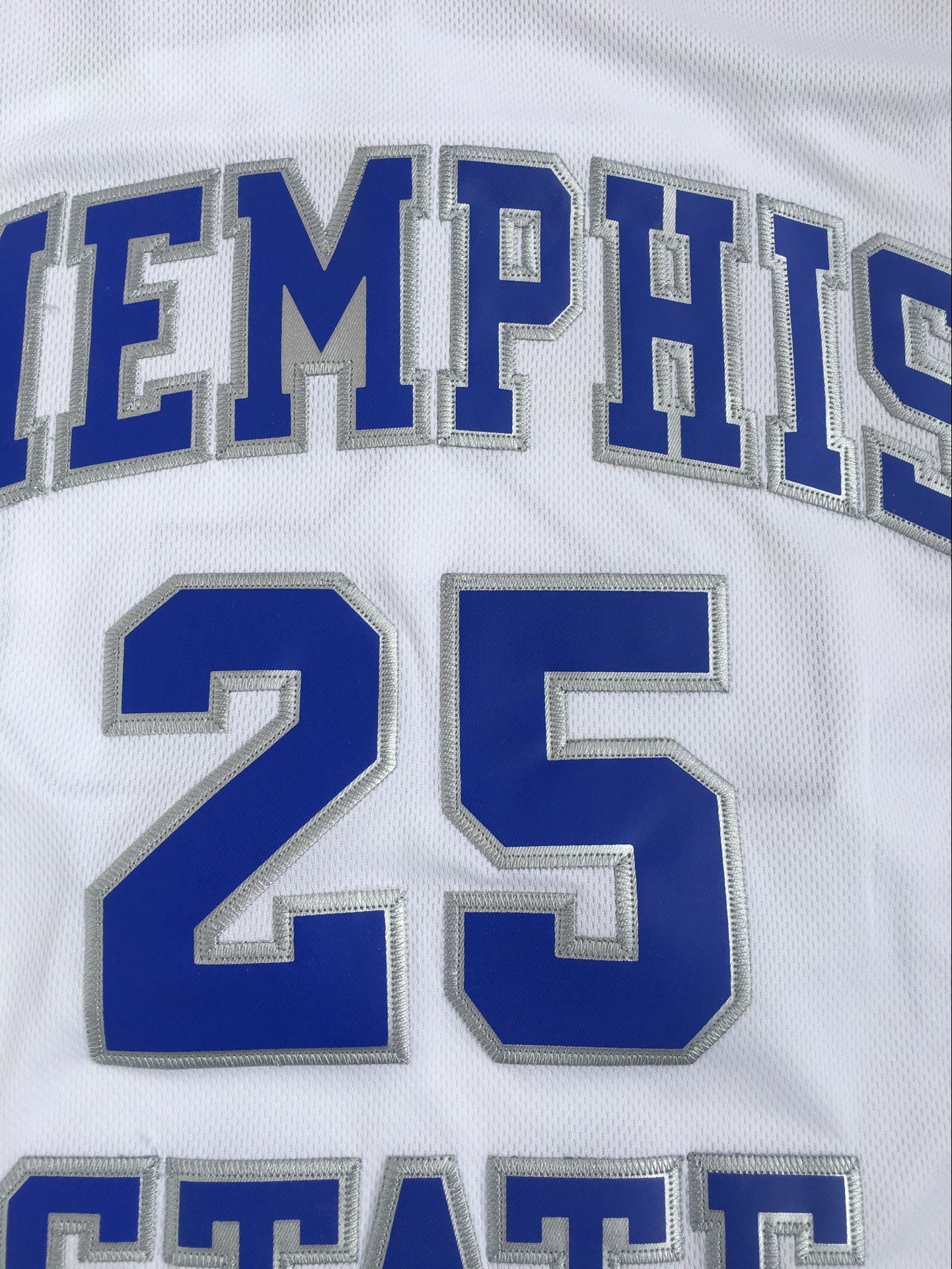 Custom Embroidered Retro Memphis State Basketball Jersey Your Name Your Number White