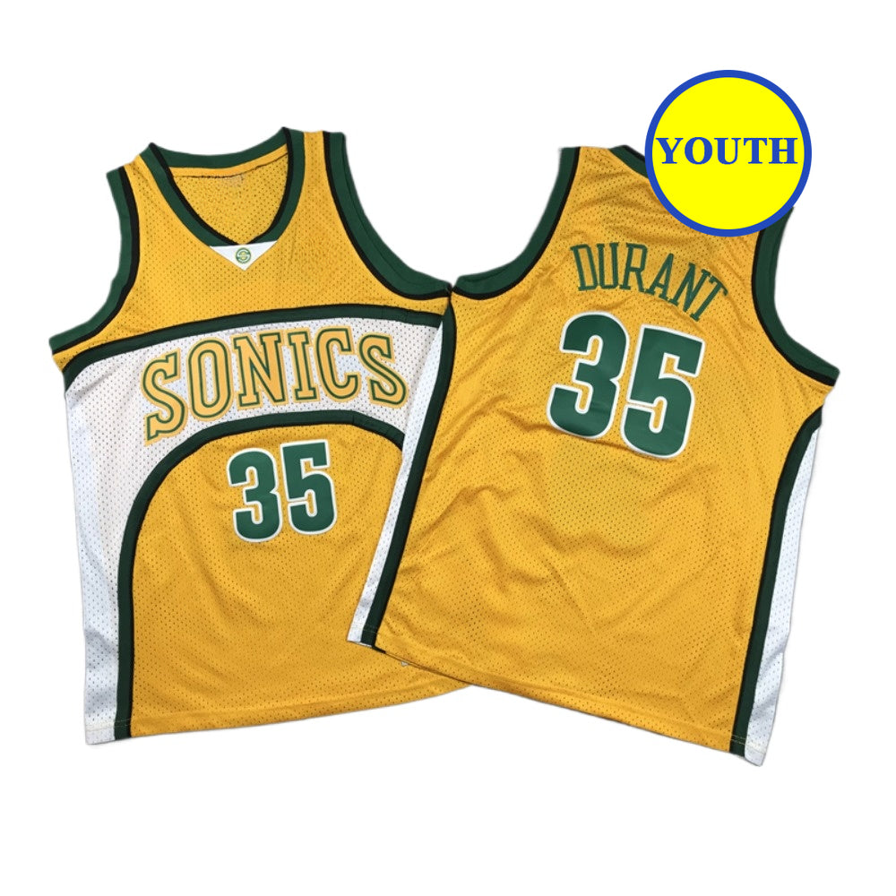 Kids Youth Basketball Jersey Sonic 35 Durant Yellow 🏀🔥