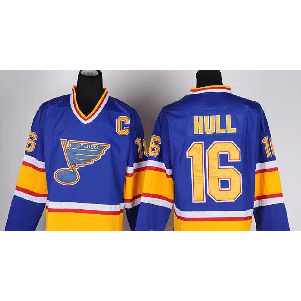 Rare Vintage 1992 Brett Hull #16 St. Louis Blues Blue Ice Hockey Jersey