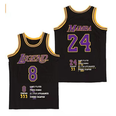 Mamba Kobe Bryant Jersey Legend Collection 8 24 Basketball Jersey Black
