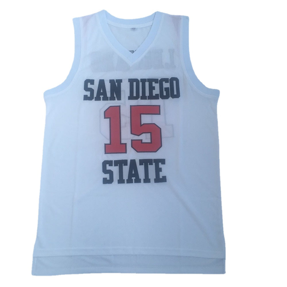 Kawhi Leonard #15 San Diego State University Basketball Jersey White Color