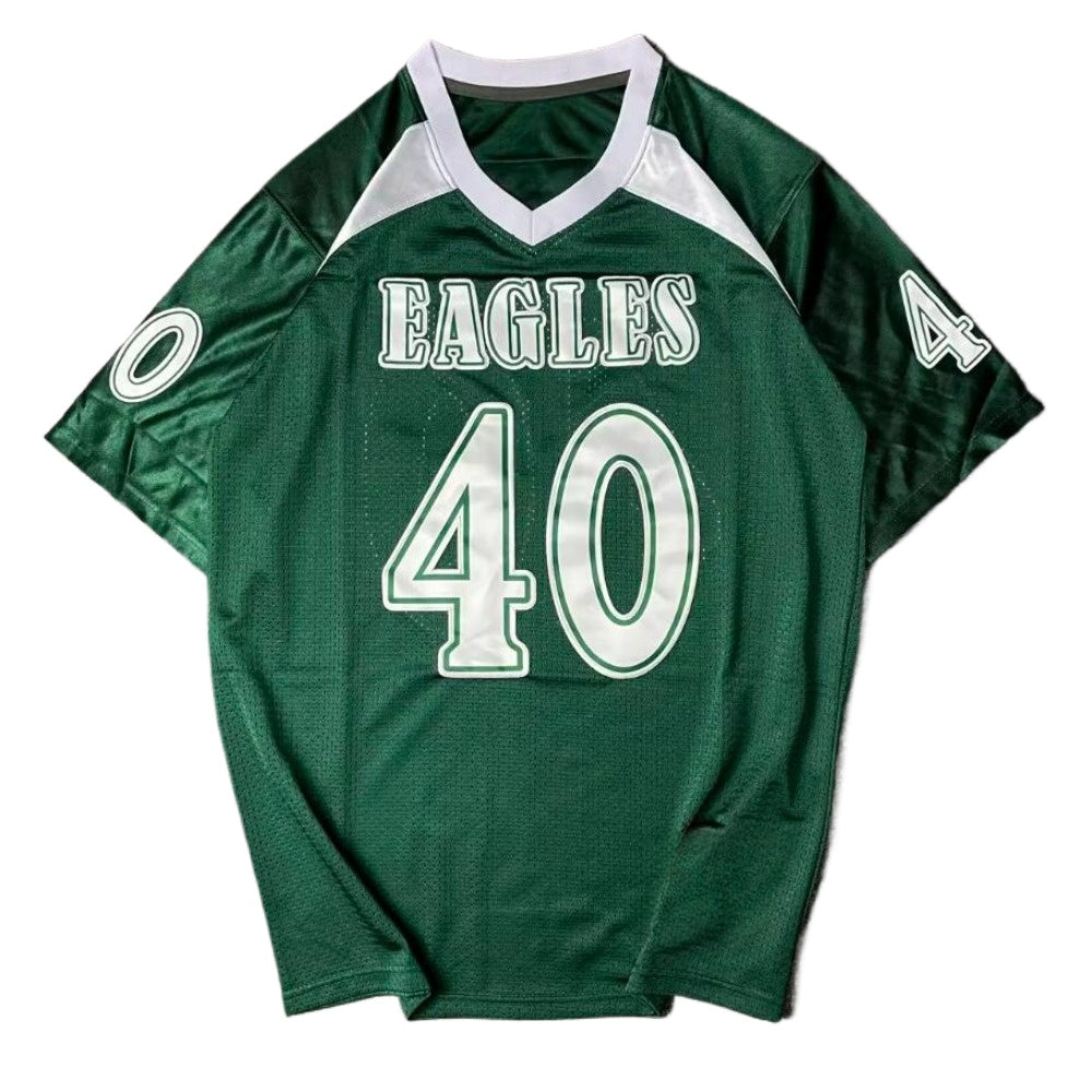 Eagles #40 Braxton Miller High School Football Jersey- Mesh Embroidered Tshirt Green