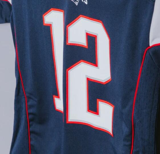 Custom  #12 Tom Brady Embroidered Football Jersey