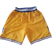 Load image into Gallery viewer, Throwback Classic Michigan Basketball Shorts Sports Pants with Zip Pockets Yellow