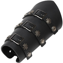 Load image into Gallery viewer, Medieval Renaissance Rivet Crusader Bracers Nail Wrist Guard Arm Guard with PU Leather Lacing