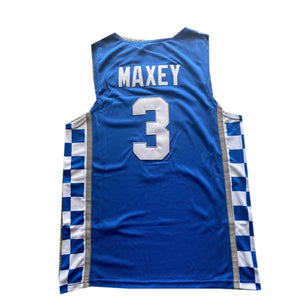 Customize Kentucky #3 Tyrese Maxey White High School Jersey Blue/White
