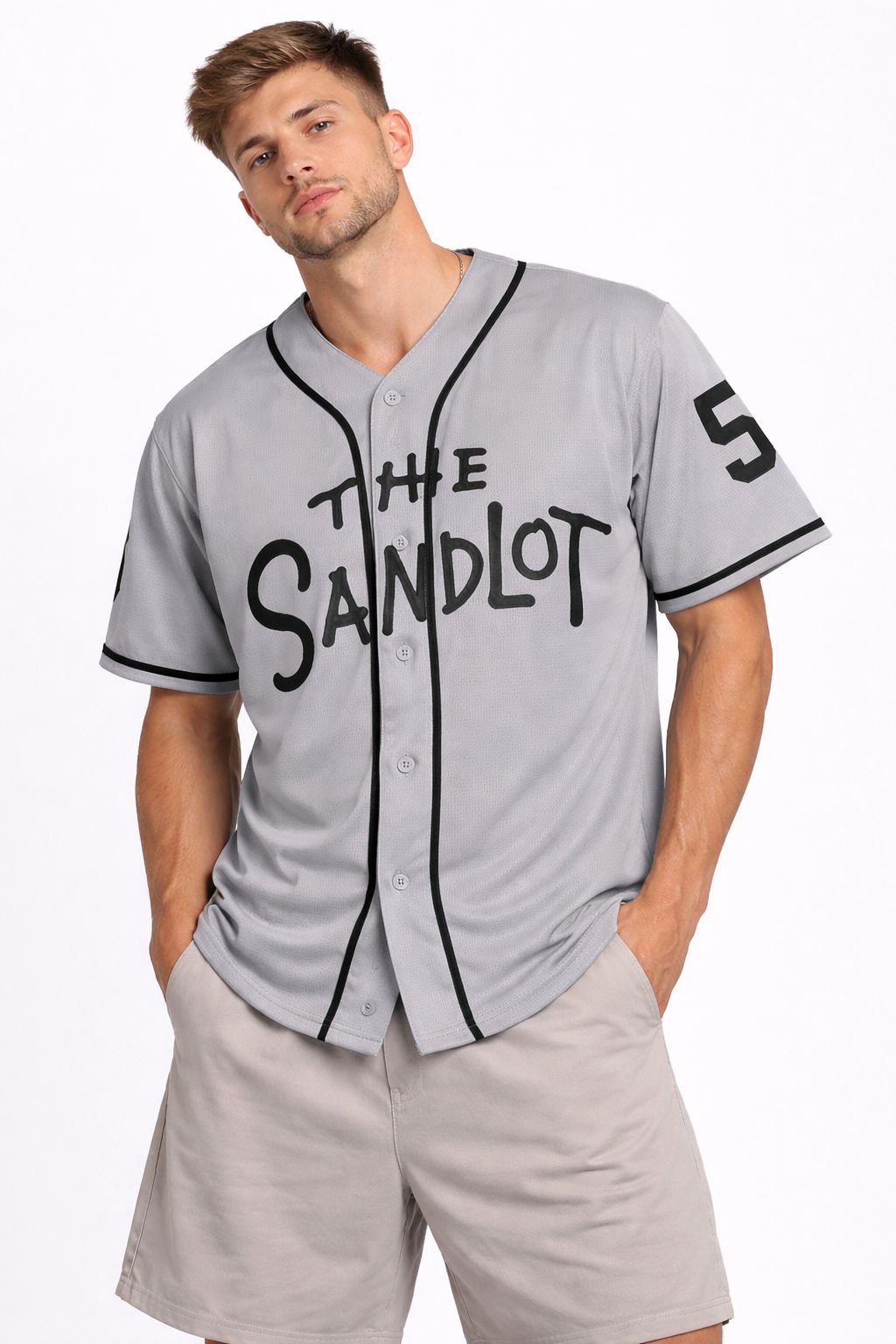 Custom The Sandlot Men Stitched Movie Baseball Jersey Gray Color Your Name Your Number