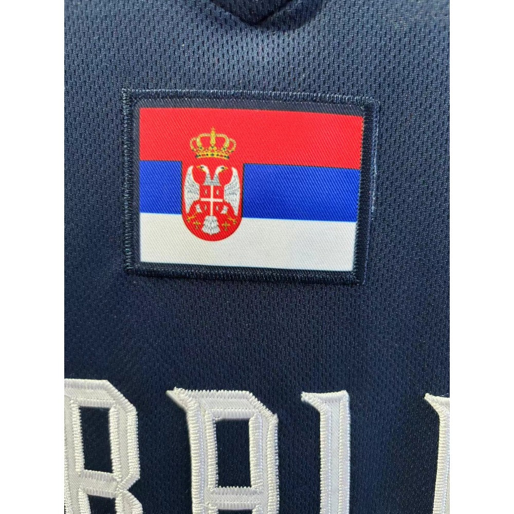 Custom Serbia National Team Nikola Jokić #15 White Basketball Jersey Embroidered