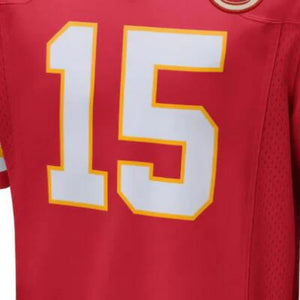Custom Kansas City Mahomes #15 Red Game Football Jersey Embroidered