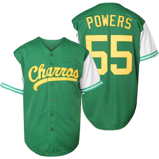 Men #55 Kenny Powers Charros Movie Baseball Jersey Stitched Green