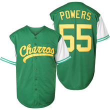 Load image into Gallery viewer, Men #55 Kenny Powers Charros Movie Baseball Jersey Stitched Green