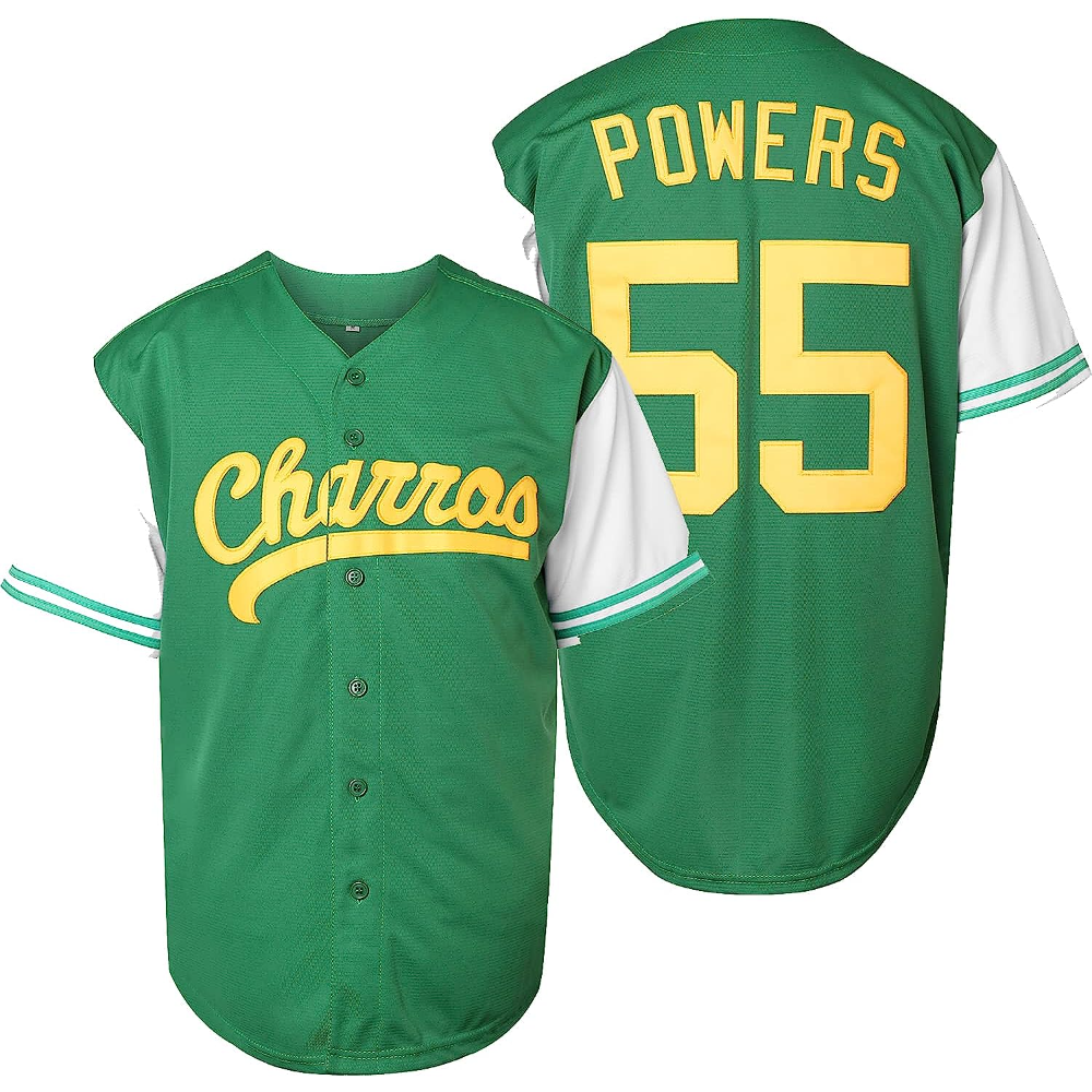 Customize Men #55 Kenny Powers Charros Movie Baseball Jersey Stitched Green