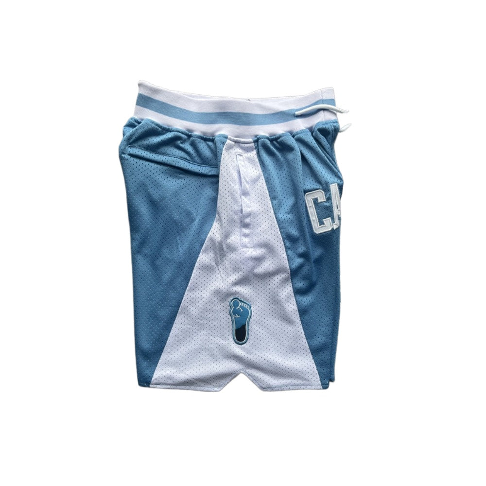 Throwback Carolina Basketball Shorts Sports Pants with Zip Pockets