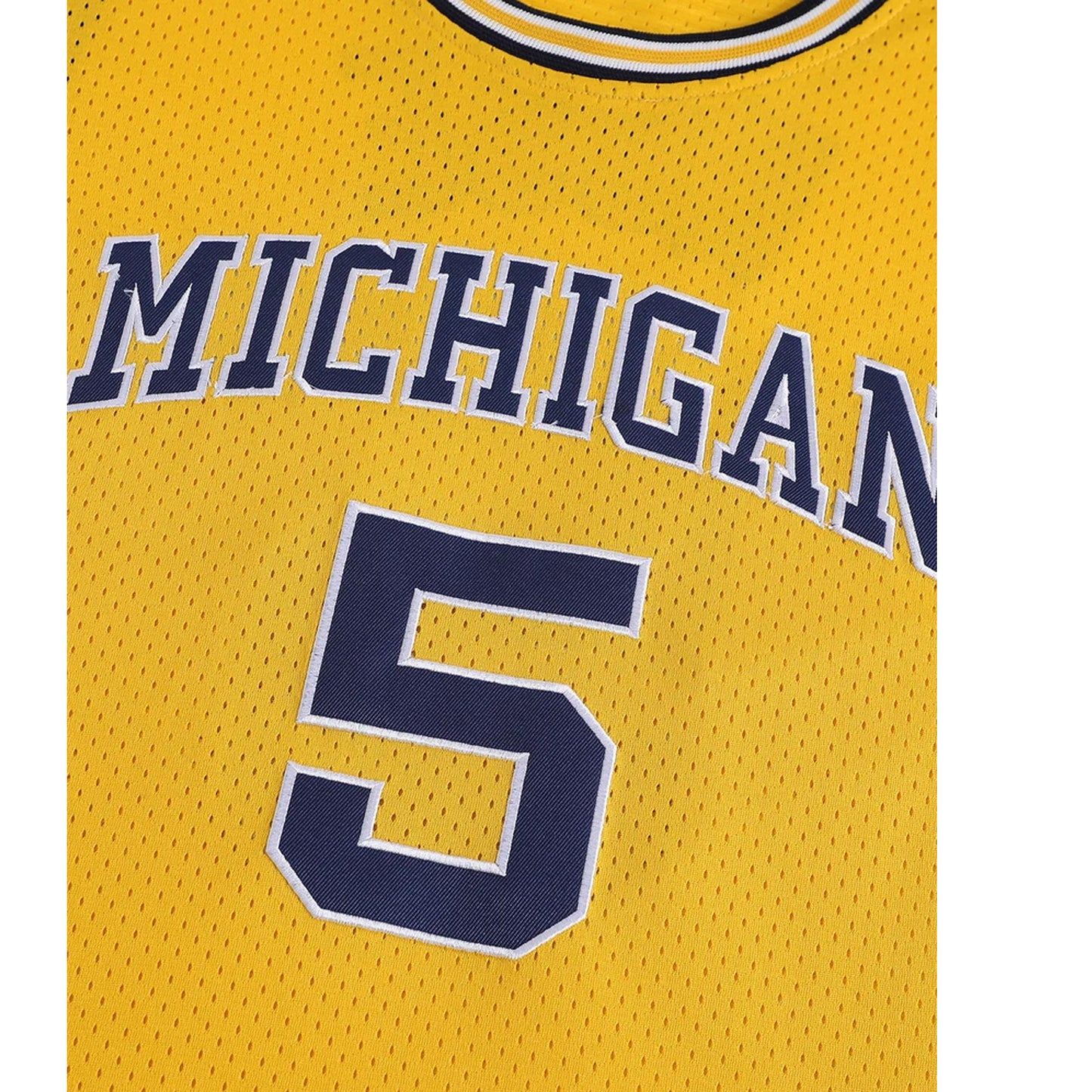 Custom Embroidered Retro Michigan State College Basketball Jersey Yellow