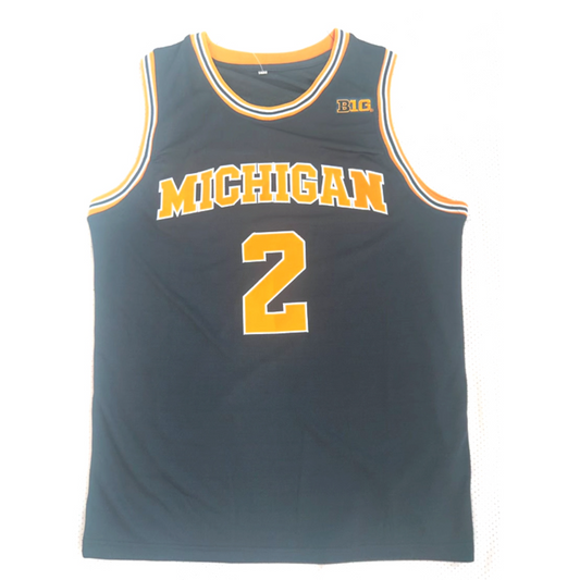 Michigan Wolverines #2 Jordan Poole College Jersey Dark Blue