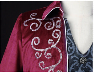 Men's Victorian Jacket Medieval Steampunk Tailcoat Gothic Coat Vampire Halloween Costume