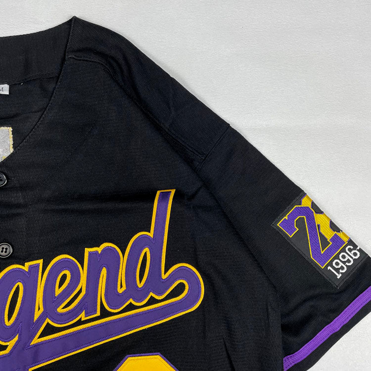 Kobe Bryant Legend Jersey 8/24 Stitched Baseball Jersey Black Color