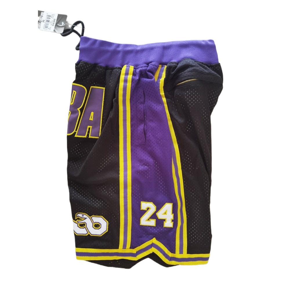 Classic Mamba Sports Pants with Zip Pockets Mesh Basketball Shorts Embroidered