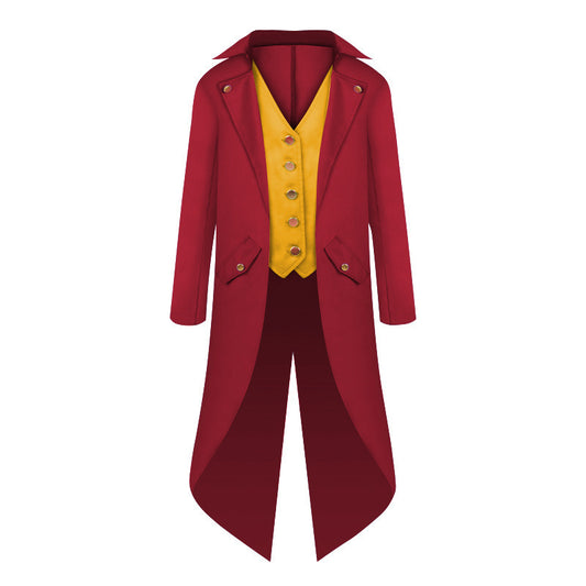 Men Retro Steampunk Retro Coat Clown Cosplay Costume Jacket Tuxedo