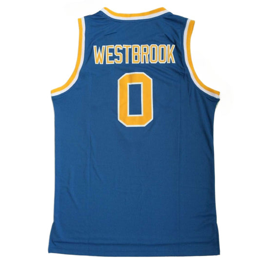 Retro Throwback RUSSELL WESTBROOK #0 UCLA College Baksetball Jersey Blue