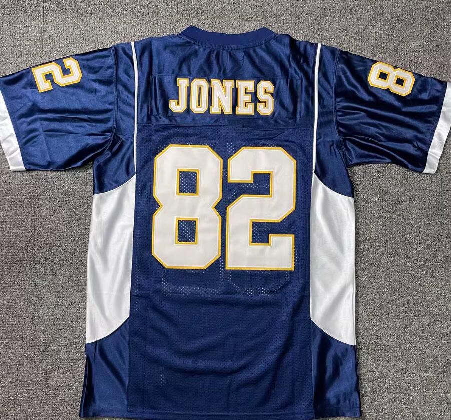 Julio Jones Foley High School Football 82 Jersey- Blue Mesh Embroidered T shirt