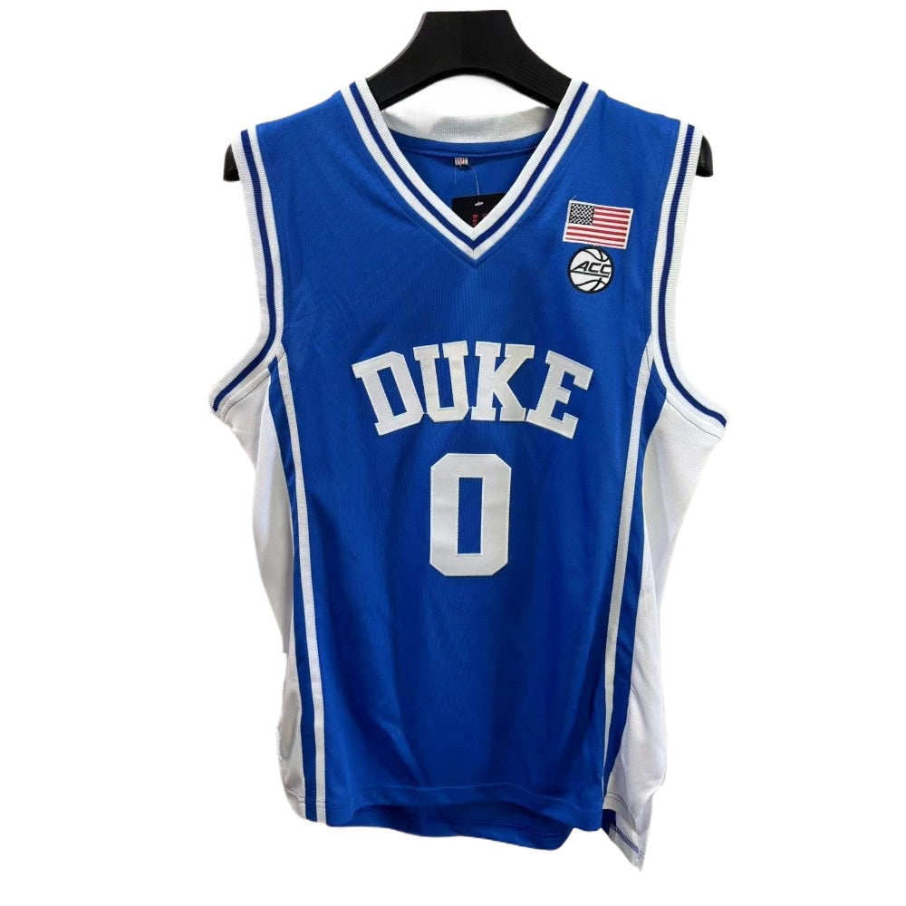 Jared McCain #0 Duke College Basketball Jersey - Blue Embroidery