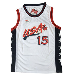Hakeem Olajuwon Dream Team USA #15 White Embroidered Basketball Jersey